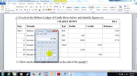 Debtors Ledger Example 1 4 - YouTube