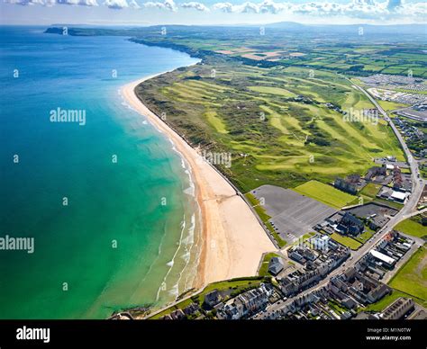 Aerial view over Royal Portrush Golf course, Co. Antrim, Northern Ireland Stock Photo - Alamy