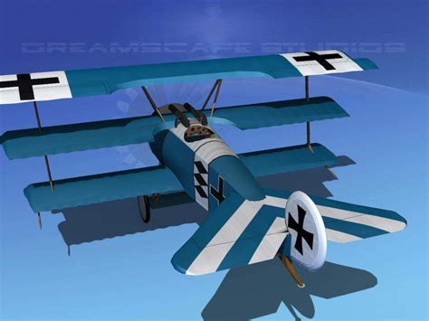 Fokker DR-1 Triplane V10 3D Model by Dreamscape Studios