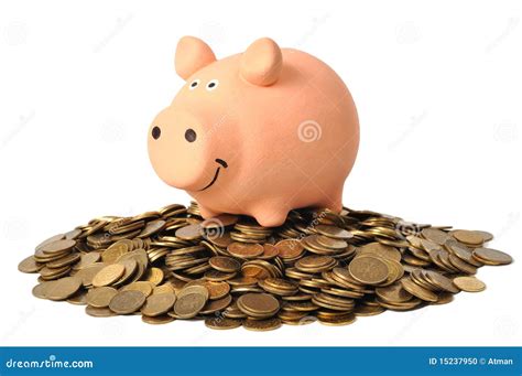 Piggy Bank And Coins Stock Photo - Image: 15237950