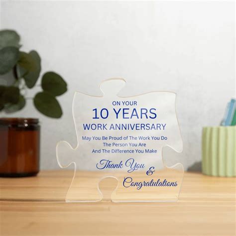 Work Anniversary Plaque, Years of Service, Employee Recognition, Work ...