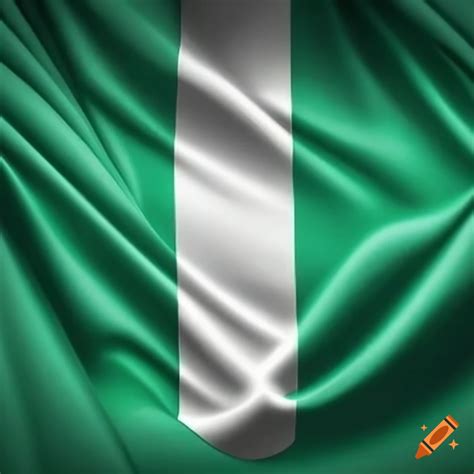 The nigerian flag with the traditional coat of arms in the middle