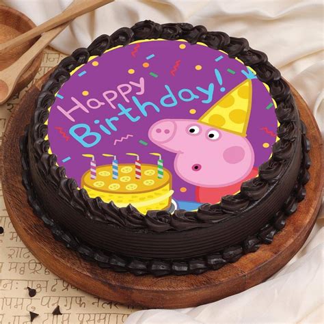 Buy Cartoon Themed Peppa Pig Chocolate Poster Cake Online - Order Now