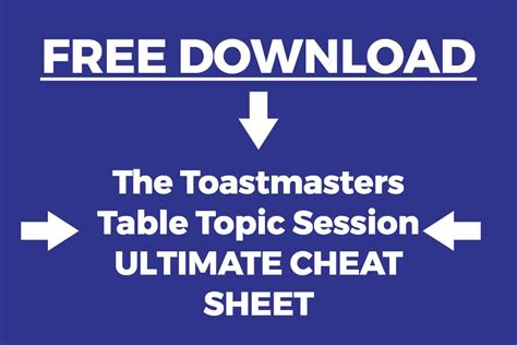 Creative Ideas For Table Topics Toastmasters Club | Brokeasshome.com