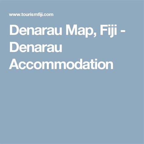 Denarau Map, Fiji - Denarau Accommodation | Fiji, Map, Accommodation