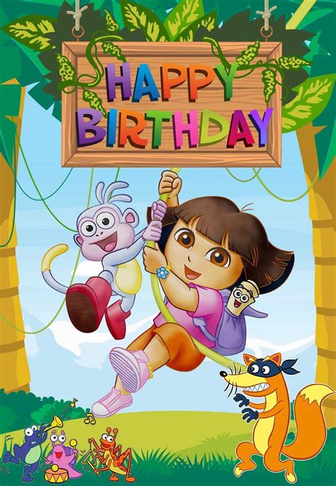 Dora the Explorer Birthday Cards (free) — PRINTBIRTHDAY.CARDS ...