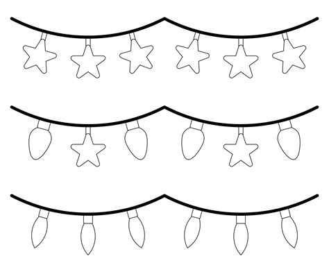 Christmas Lights Border Coloring Pages