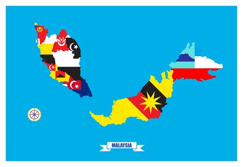 Malaysian state flag map. | Map vector, Map wallpaper, Negara