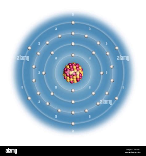 Selenium (Se). Diagram of the nuclear composition and electron ...