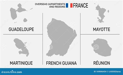 Overseas Department and Regions of France. France Flag - Vector Stock Vector - Illustration of ...