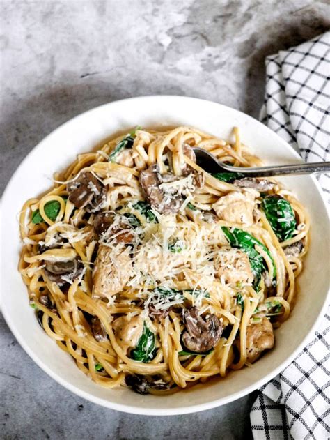 Instant Pot Creamy Chicken and Mushroom Spaghetti - Fab Everyday