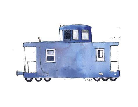 Caboose Train Print | Kids Wall Art | Nursery Decor – Little Splashes of Color, LLC