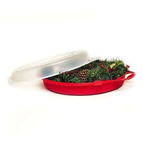 Homz 24 in. Stackable Holiday Wreath Storage Container