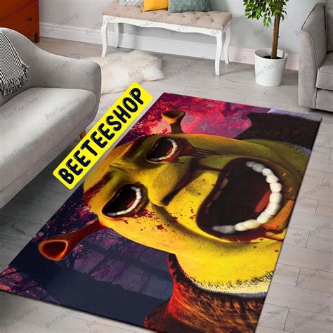 Red Eye Scared Shrekless Halloween Beeteeshop Rug Rectangle - Beeteeshop