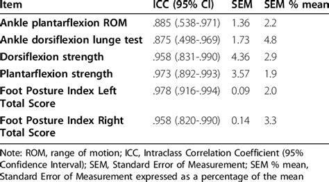 Inter-rater reliability of foot and ankle items assessed in the 1000 ...