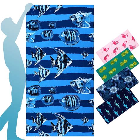 Oversized Terry Beach Towel 36 x 72 in Microfiber Soft Extra Large Long ...