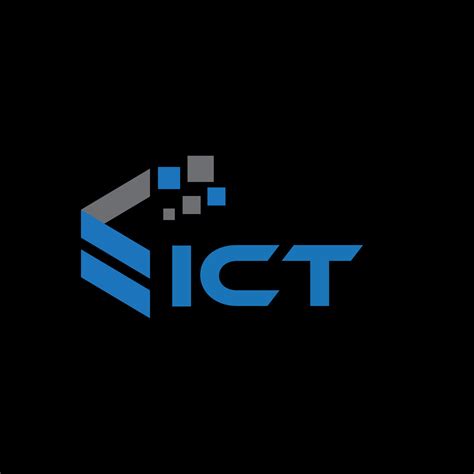 ICT letter logo design on black background. ICT creative initials ...