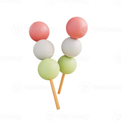 3D illustration mochi dango 15222038 PNG