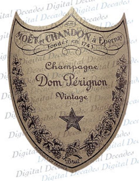 Champagne Bottle Label Digital Vintage Photo Image Instant | Etsy