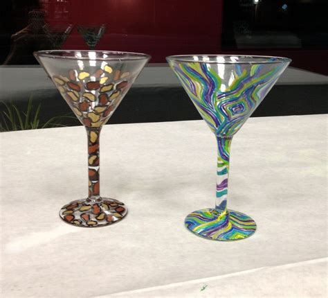 Hand Painted Martini Glasses $15 on Etsy | Painted wine glasses, Painted wine glass, Glass painting