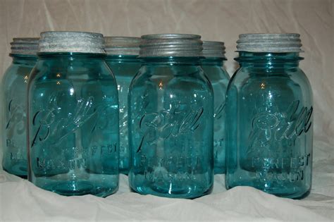 Vintage Quart Blue Ball Jars by RockyHillCo on Etsy