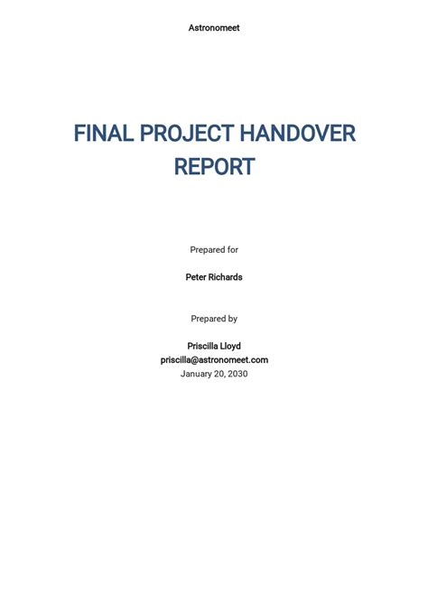 Google Docs Project Report Template