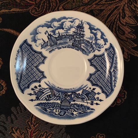 Saucer; Fair Winds Blue by Alfred Meakin of Staffordshire, England; vintage transferware; blue ...