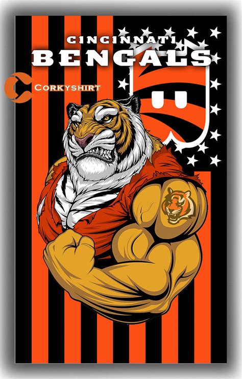 Cincinnati Bengals Football Team Mascot Flag