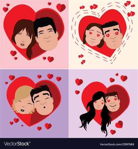 Set of in-love characters Royalty Free Vector Image