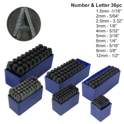 36pc Number & Letter Punch Set Alpha Numeric Carbon Steel - Etsy Australia