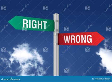 Right wrong road sign stock photo. Image of guide, important - 77054026