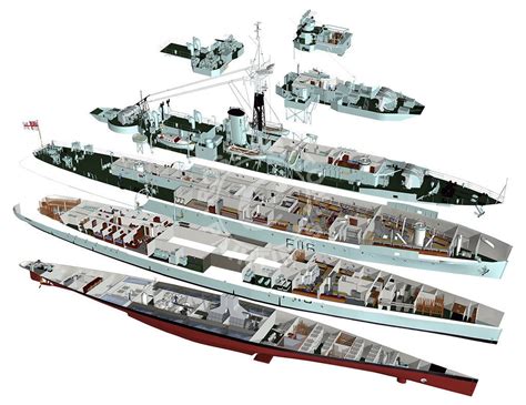 HMS Amethyst (cutaway) | Warship, Battleship, Navy ships