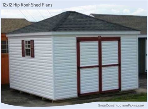 12×12 Square Hip Roof Shed Plans Blueprints