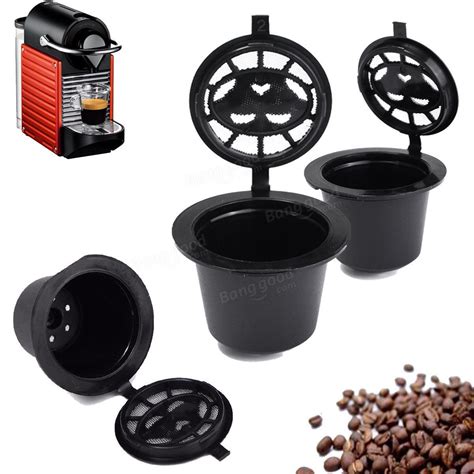 Home Kitchen Refillable Coffee Capsule Cup Reusable Refilling Filter For Nespresso Machine at ...