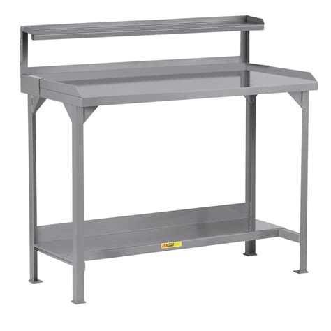 Welded Steel Workbench with Back and End Stops and Riser Shelf - Little ...