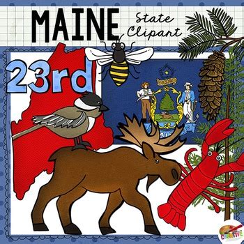 Maine State Clip Art by Keeping Life Creative | TPT