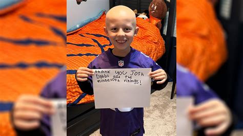 Joshua Dobbs gifts boy with alopecia signed Vikings jersey: Video | FOX 9 Minneapolis-St. Paul