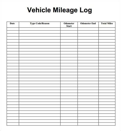 mileage log template pdf | Mileage tracker printable, Mileage tracker ...