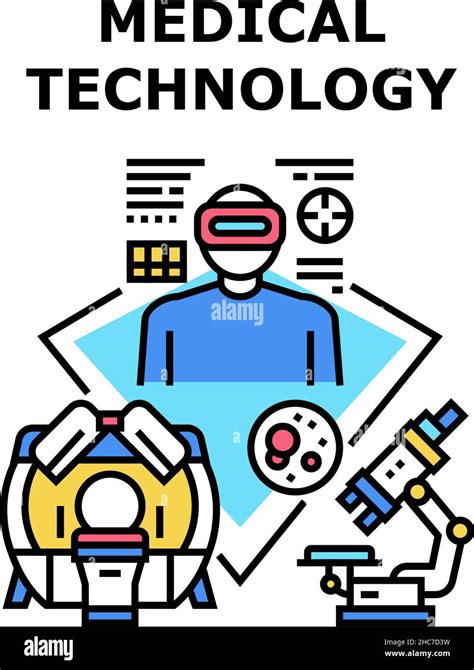 Ilustración del color del concepto de tecnología médica Imagen Vector ...