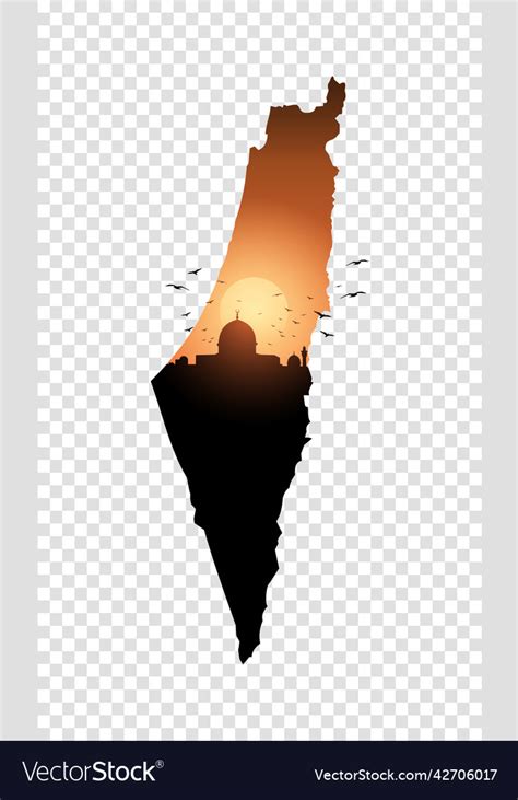 Map of palestine Royalty Free Vector Image - VectorStock