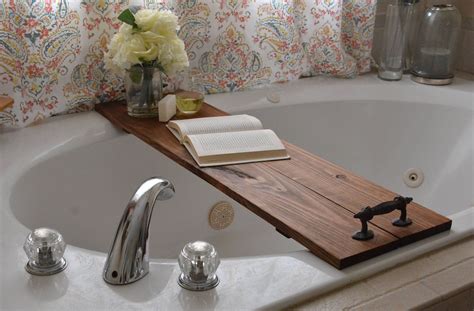 Large Bath Caddy/Large Bathtub Caddy/Rustic Bath Tray/Rustic Bathtub Decor/Bath Tray/Wood Tray ...