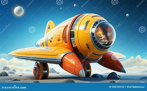 Cartoon Rocket Takes Off into Stock Illustration - Illustration of ...