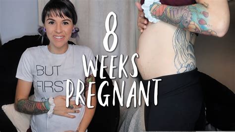 8 weeks pregnant + belly shot! | baby number 4 - YouTube