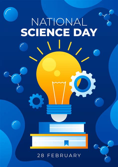 National science day poster template vector