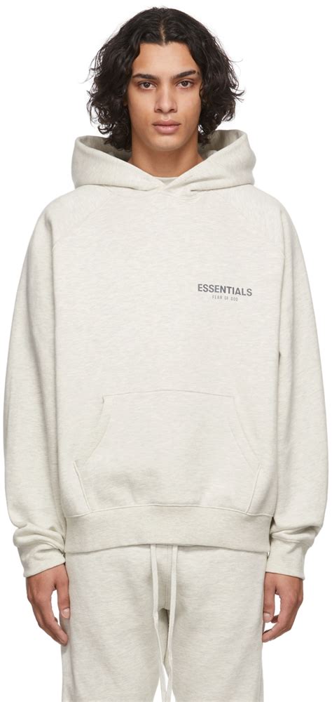 Off-White Pullover Hoodie by Fear of God ESSENTIALS on Sale