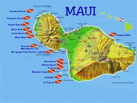 Maui Dive Sites Map