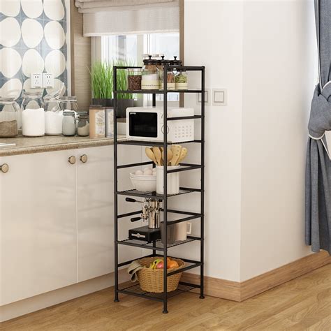 Storage Shelf Rack,LANGRIA Metal Wire,5-Tier Narrow Shelving Unit Holds 165 lb Storage Shelf ...