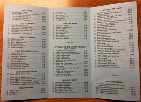 Menu at Golden Valley Chinese fast food, Caerphilly