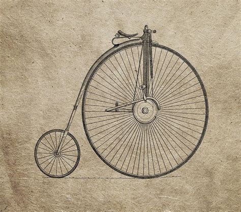 Vintage Penny-farthing Bicycle Illustration Drawing by Dan Sproul