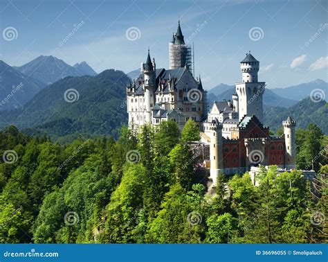 Neuschwanstein Castle In Bavarian Alps, Germany Royalty Free Stock Photo - Image: 36696055